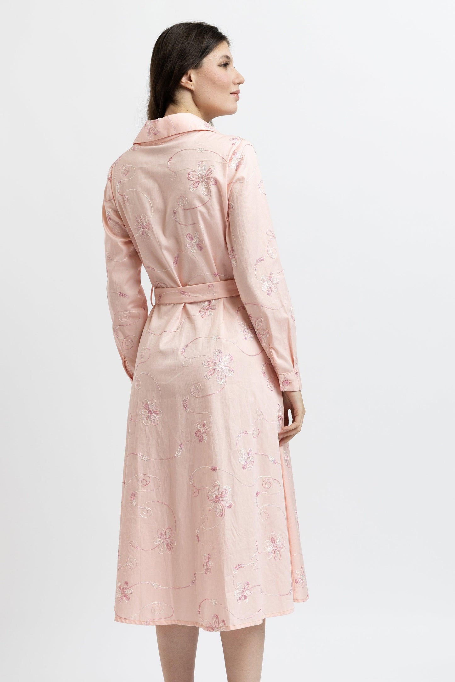 Rochie din Bumbac cu Broderie Florală - Sissel