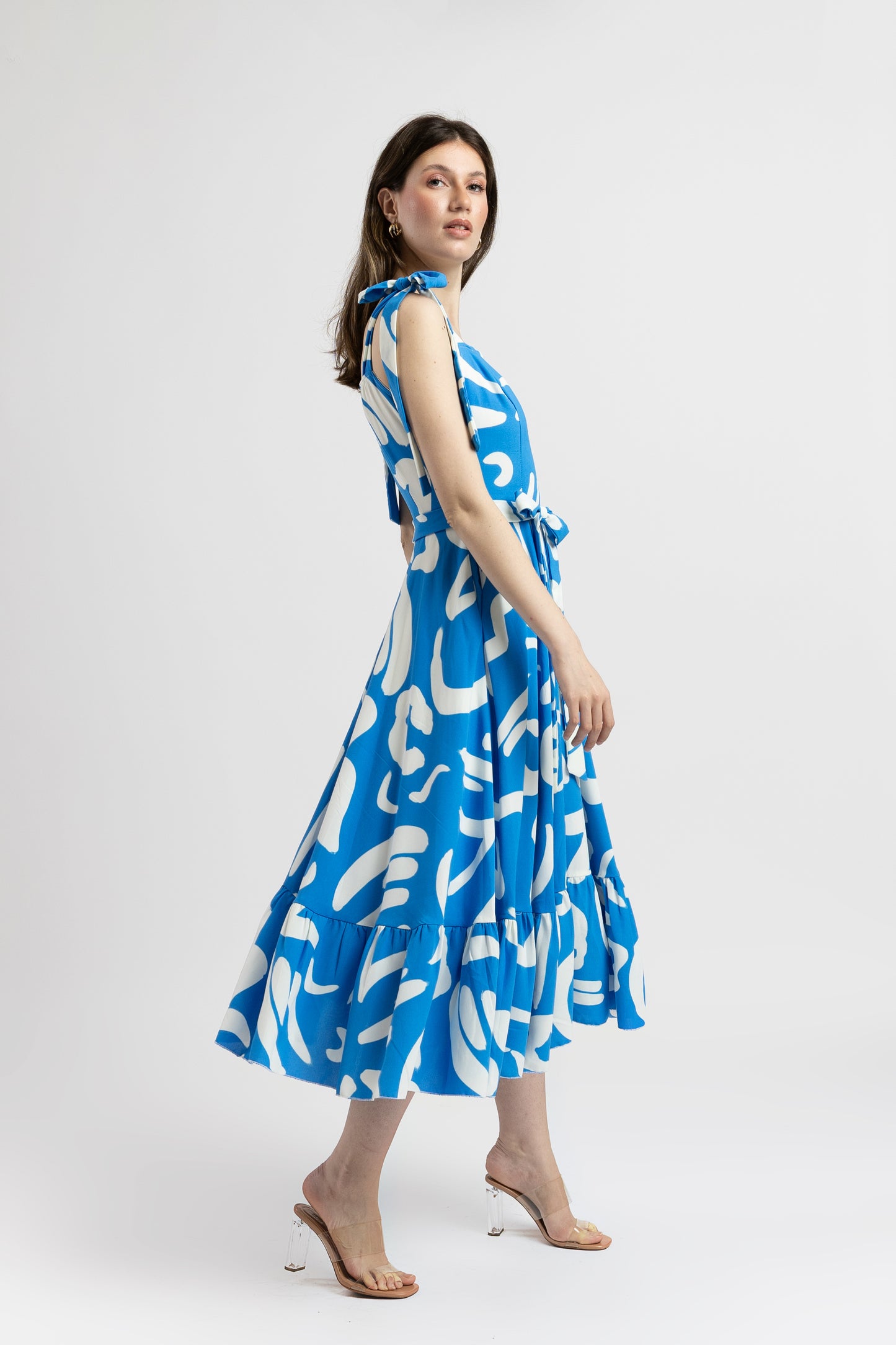 Rochie Midi cu Imprimeu Abstract