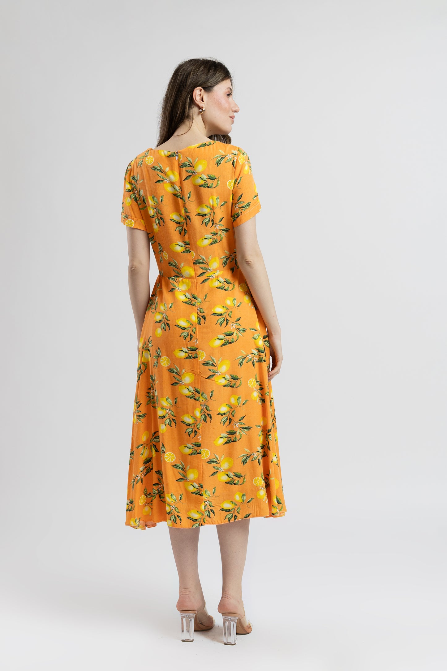 Rochie Midi Cu Imprimeu Lemon Days