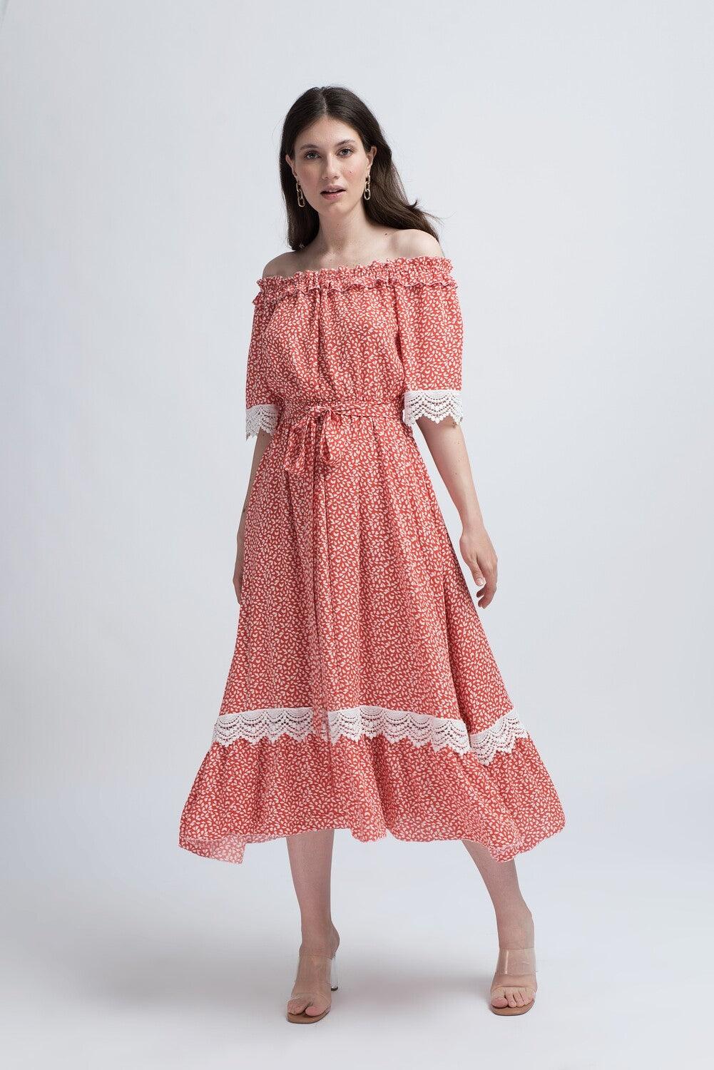 Rochie din Vâscoză cu Dantelă - Sissel