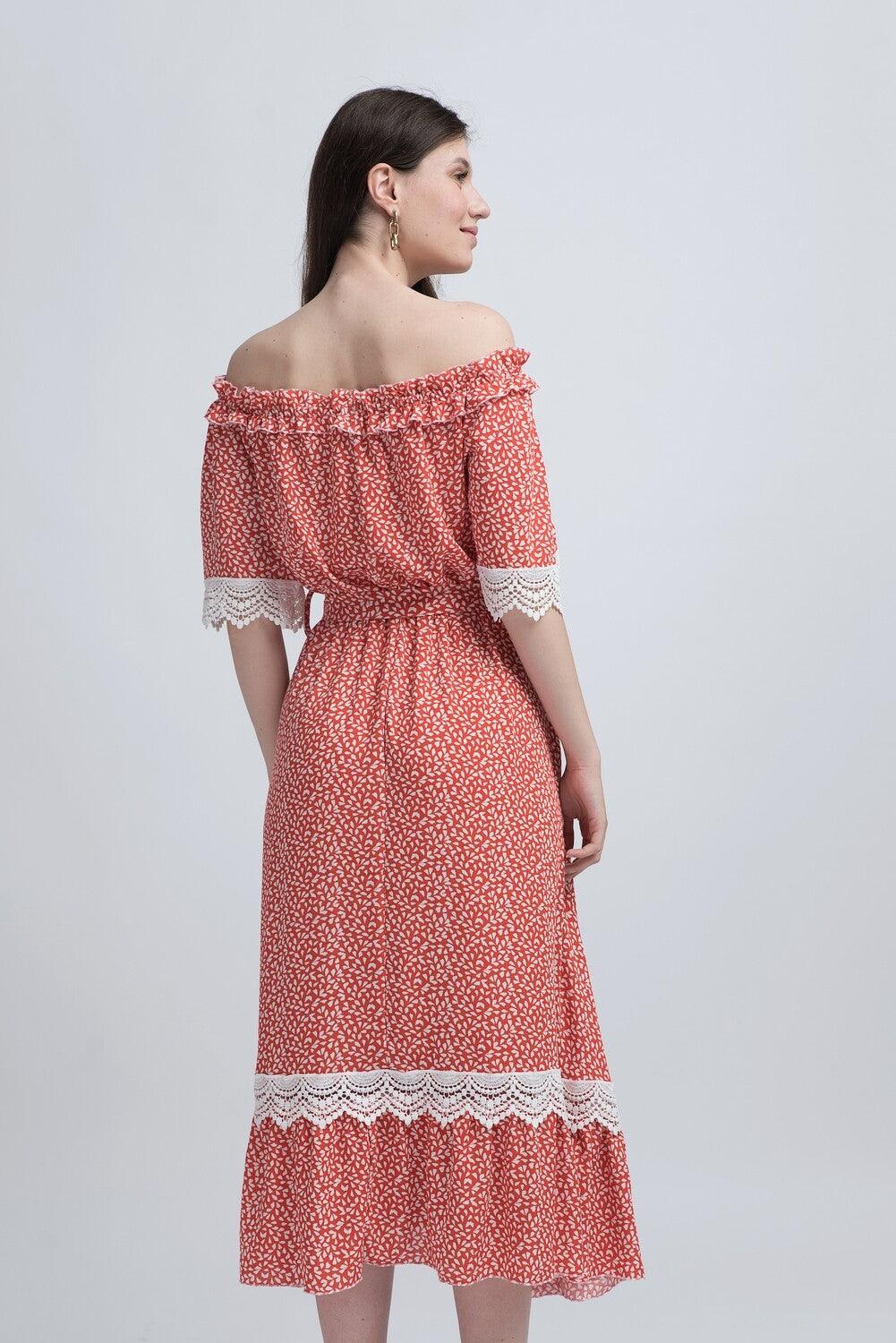 Rochie din Vâscoză cu Dantelă - Sissel