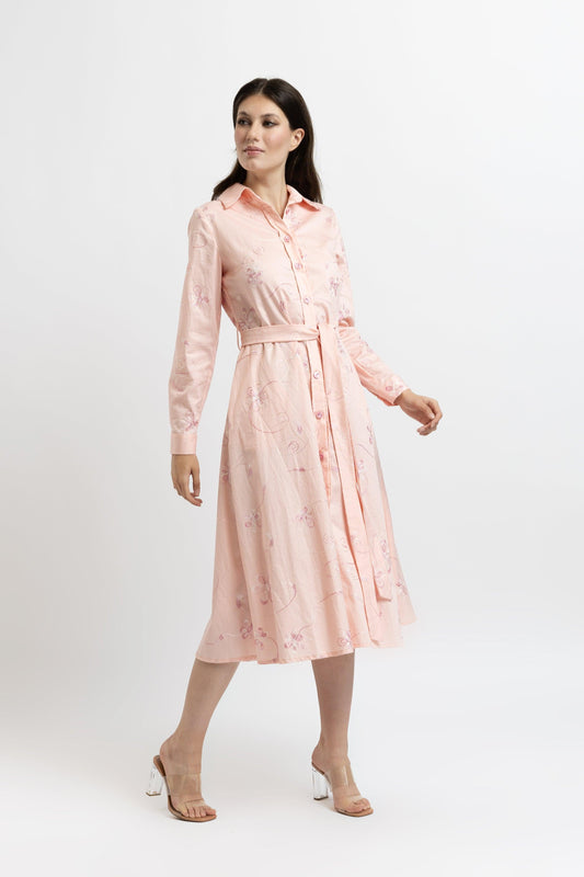 Rochie din Bumbac cu Broderie Florală - Sissel