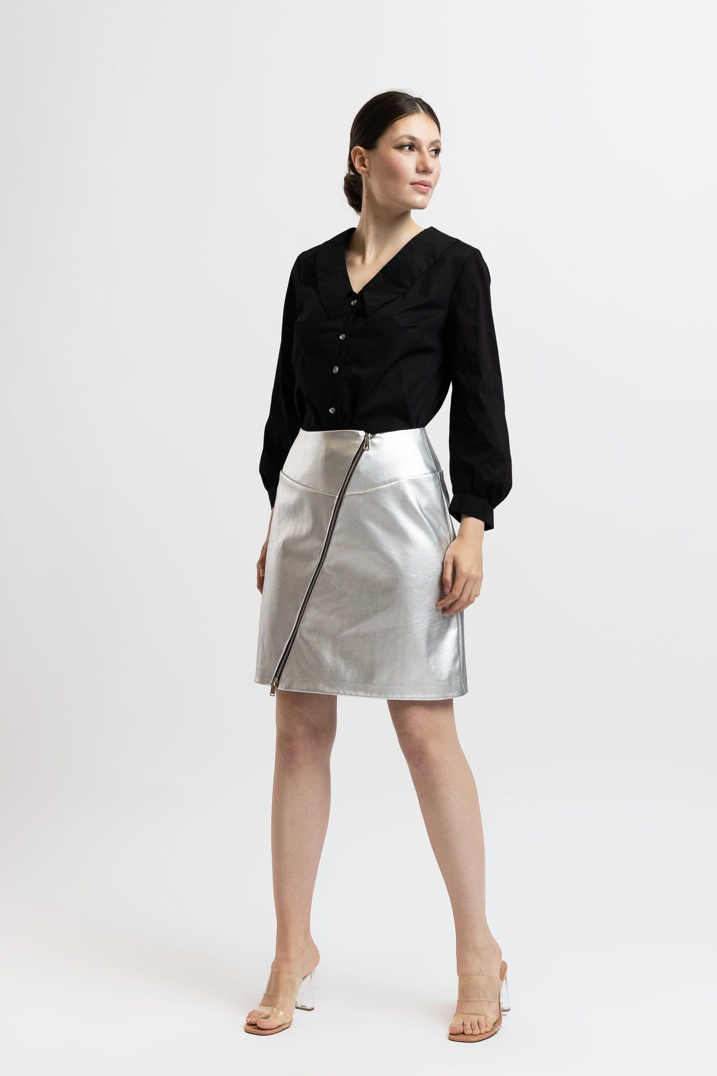 Fustă din Imitație de Piele - Sissel