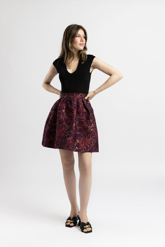 Fustă din Jacquard Floral