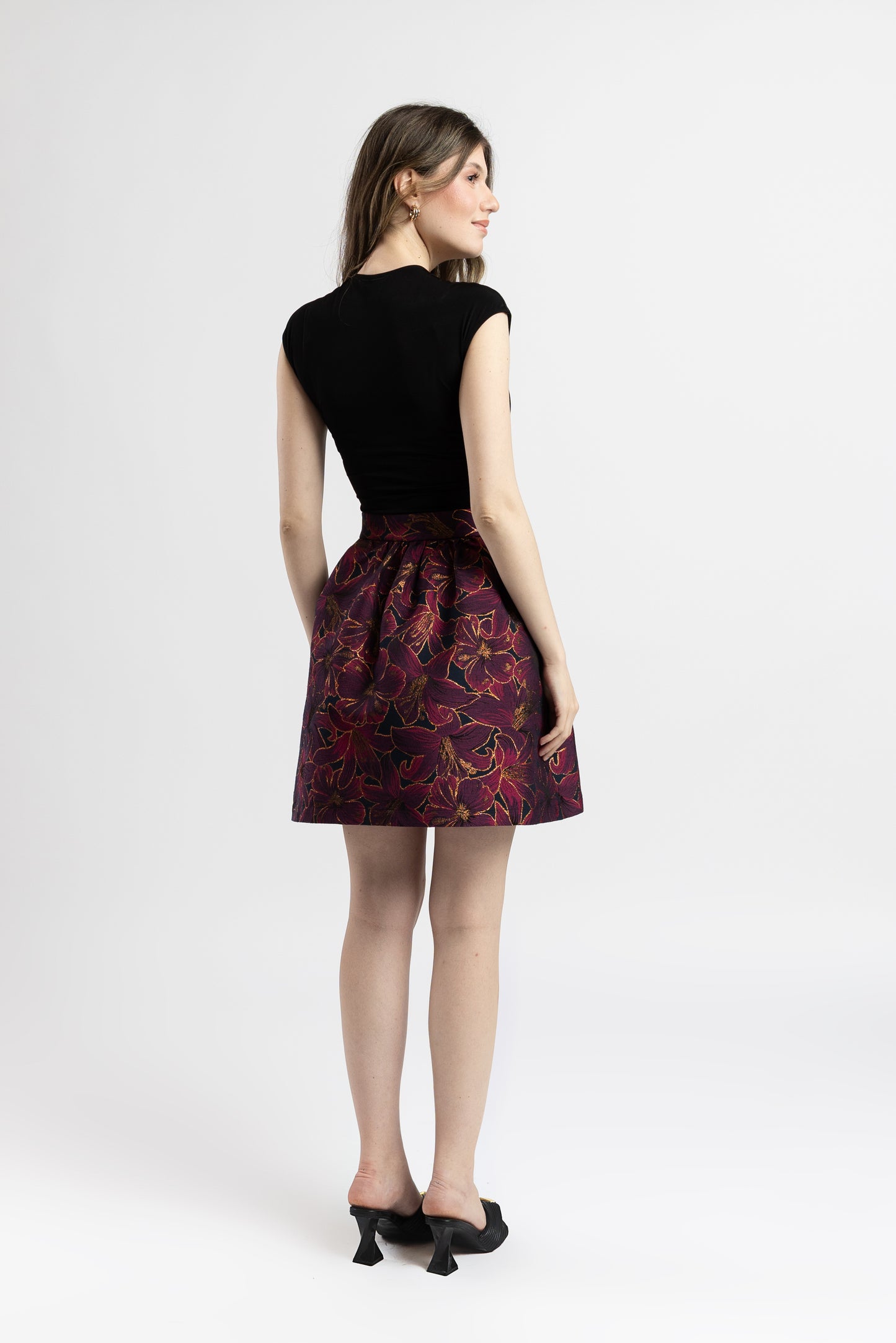 Fustă din Jacquard Floral