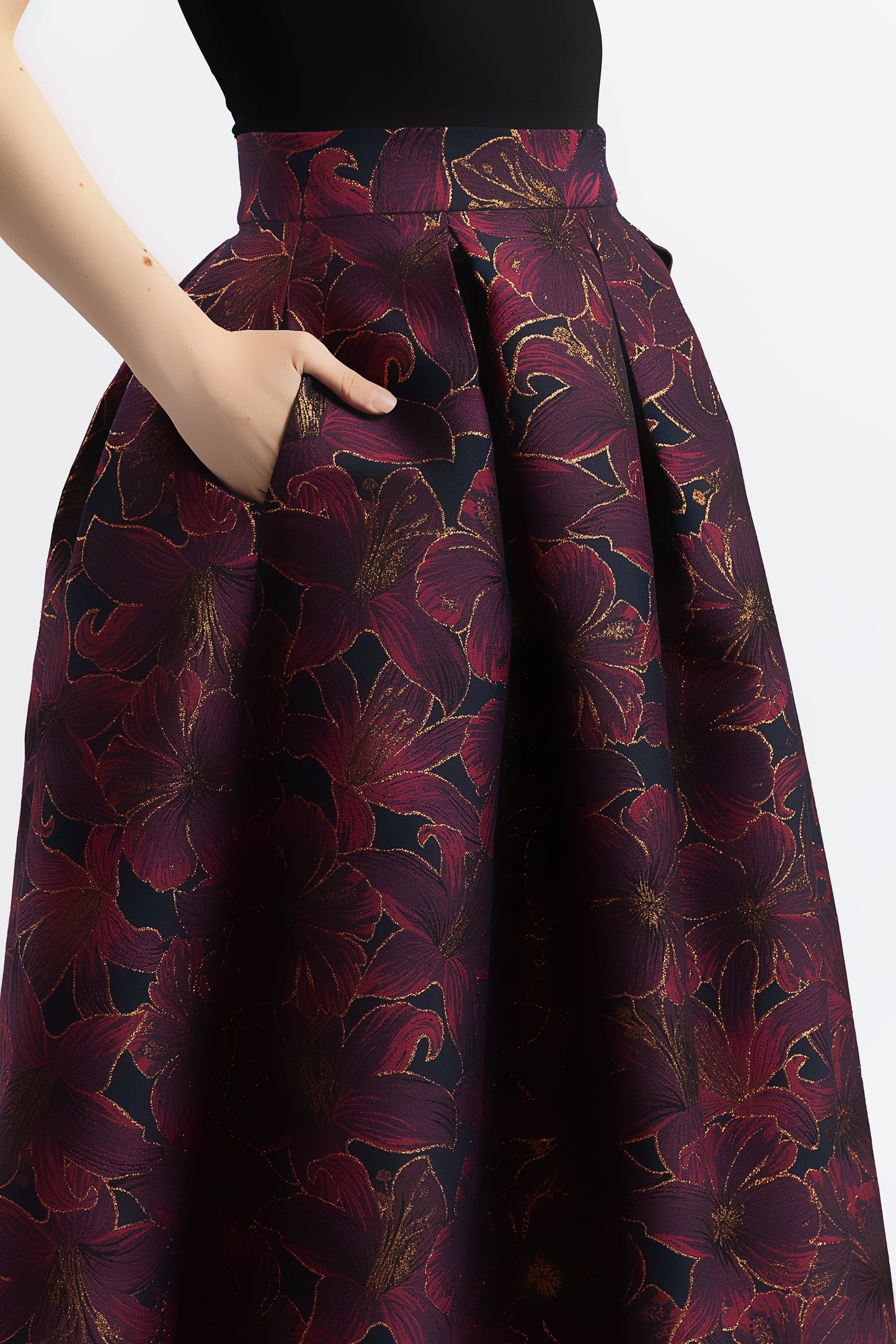 Fustă Midi din Jacquard