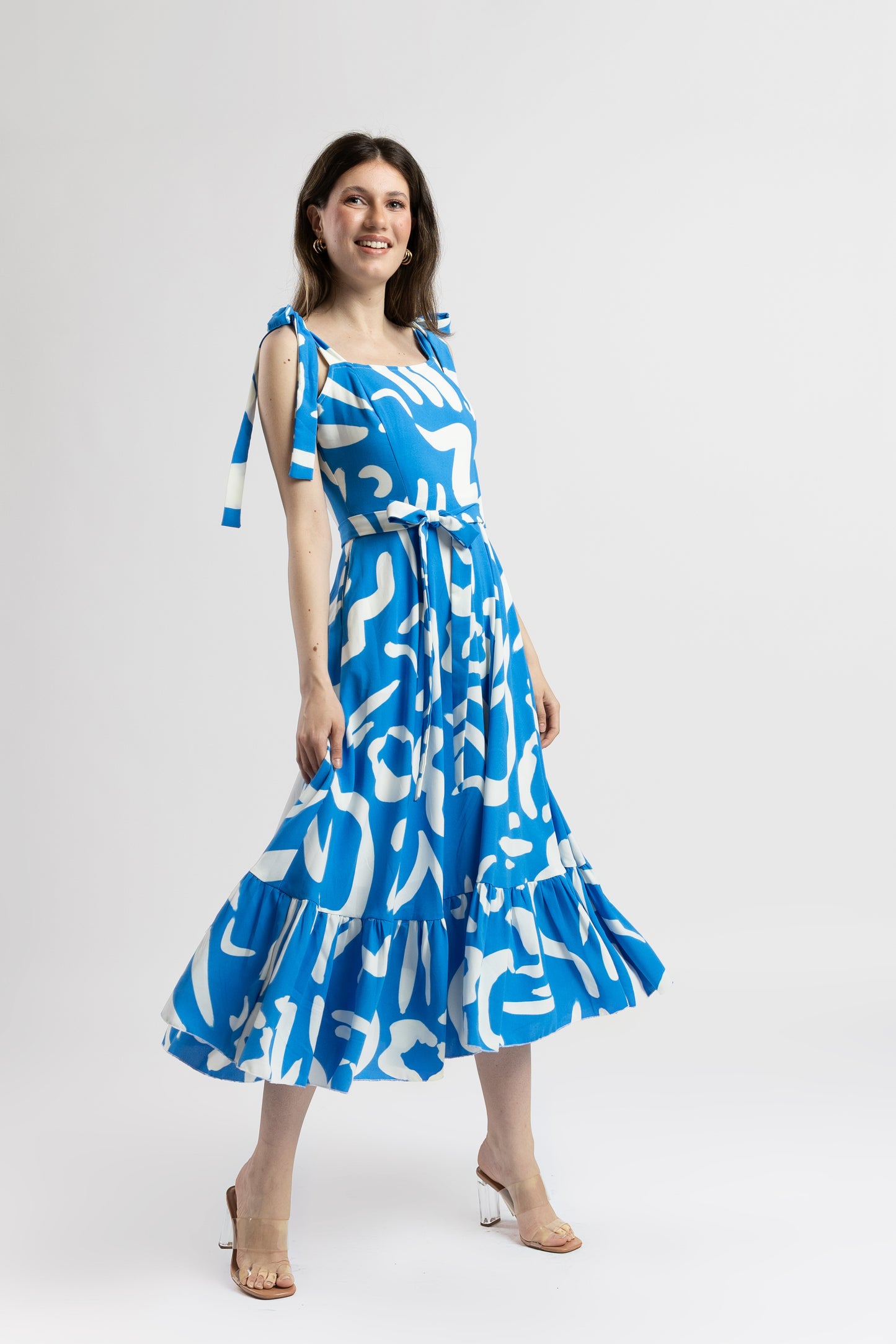 Rochie Midi cu Imprimeu Abstract