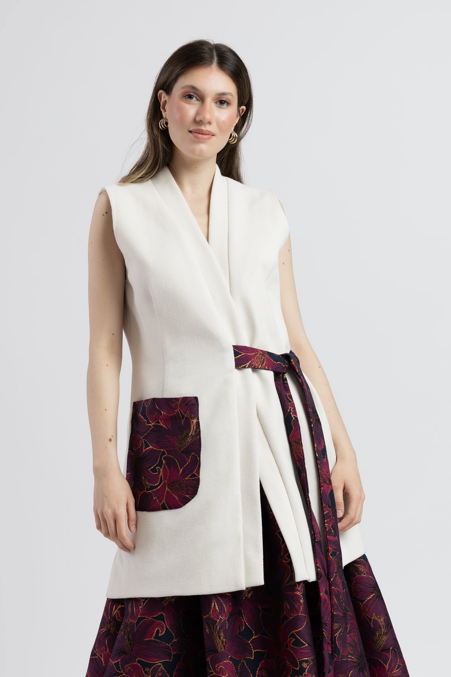 Vestă Cu Detalii Florale