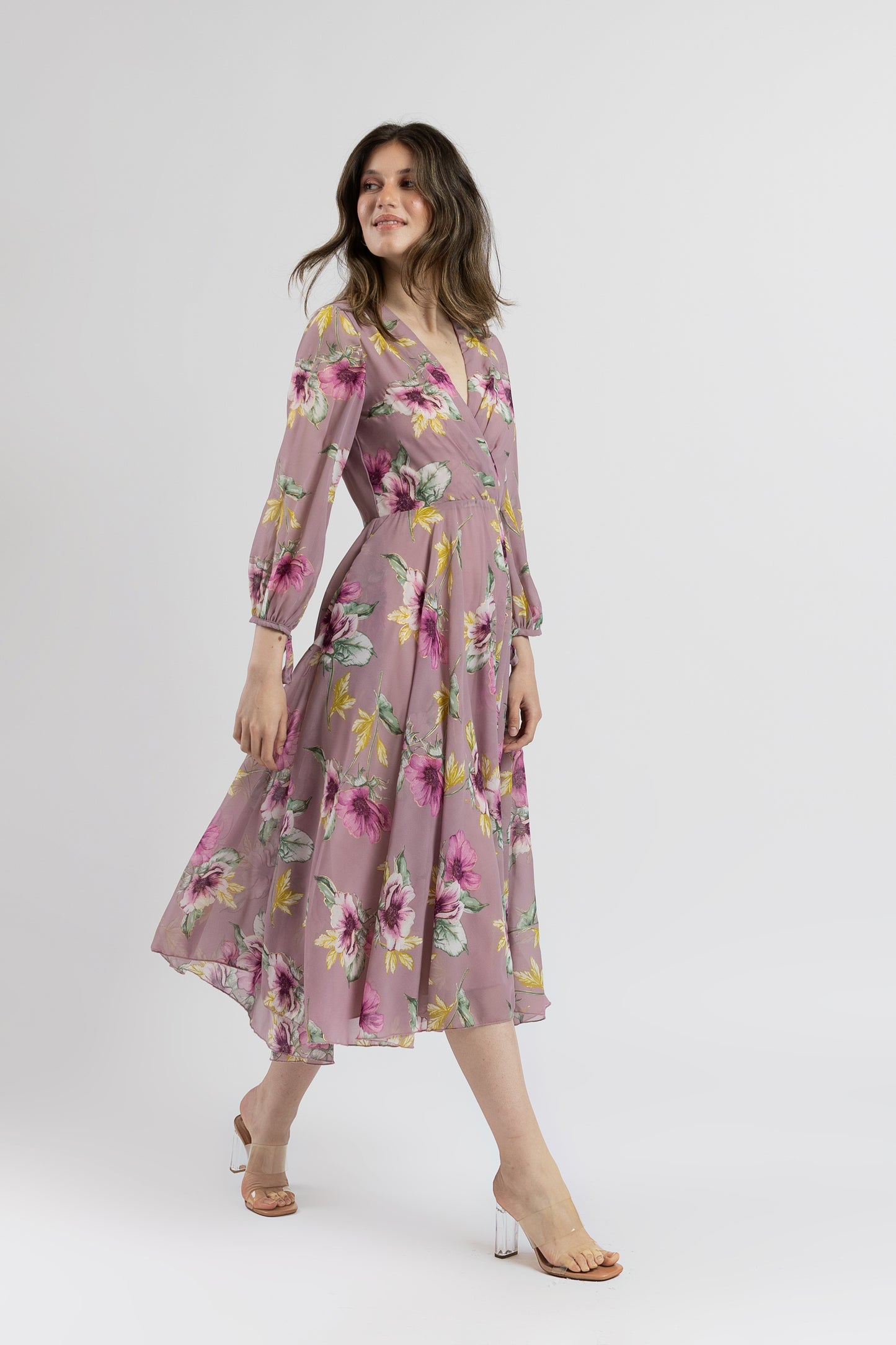 Rochie Petrecută cu Imprimeu Floral