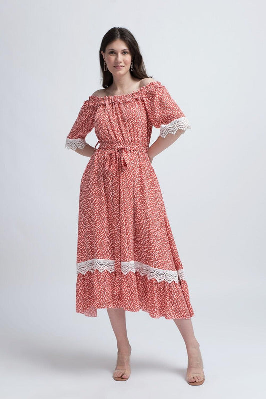 Rochie din Vâscoză cu Dantelă - Sissel