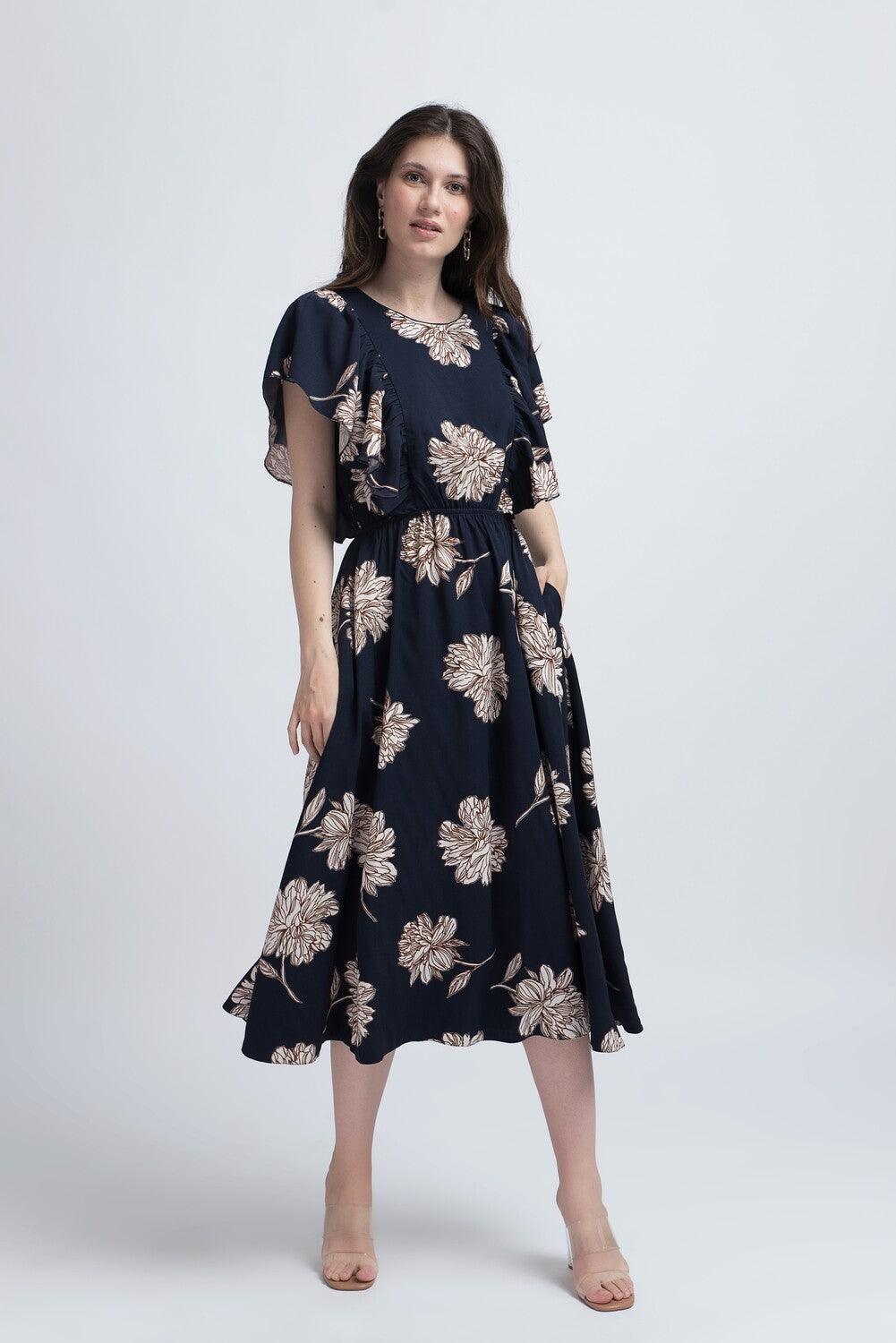 Rochie Florală din Vâscoză - Sissel